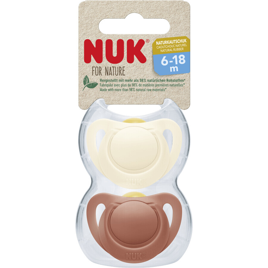 Nuk for NATURE Latex Schnuller 6-18m. BOX rot 2 Stück