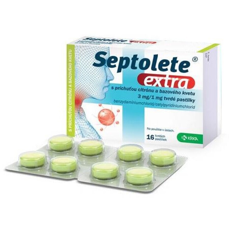 Septolete extra citroen en vlierbloesem 16 tabletten