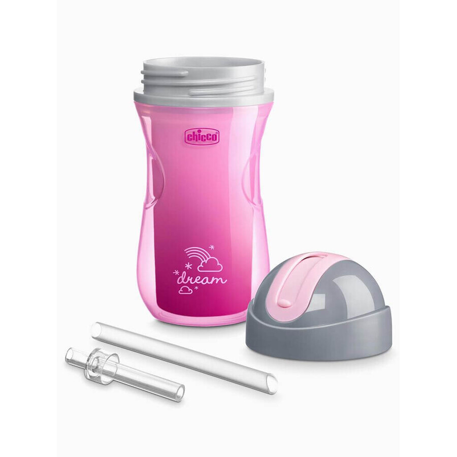 Chicco Mug Sport termo con pajita rosa 14m+ 266 ml