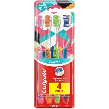 Colgate Twister Design Edition soft toothbrush 4 pcs