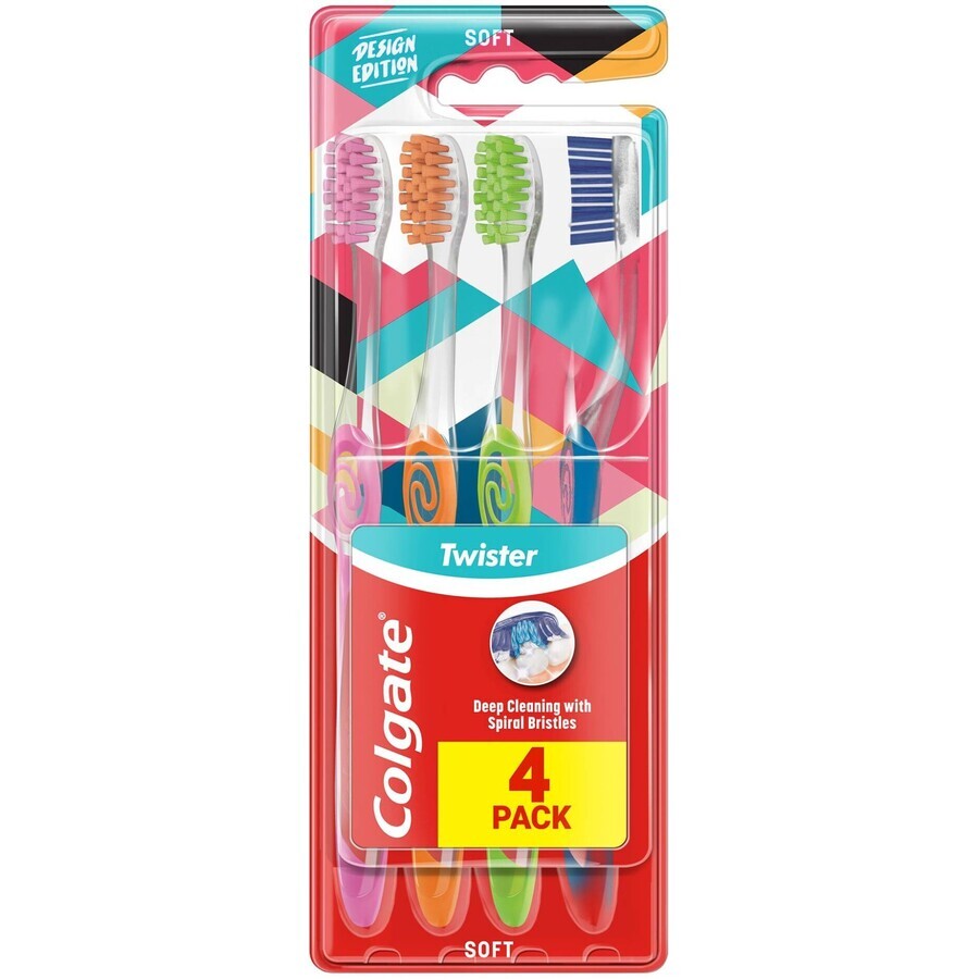 Colgate Twister Design Edition soft toothbrush 4 pcs