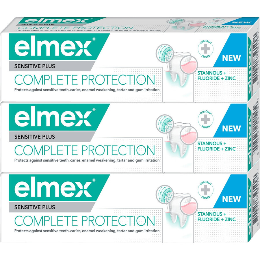 Elmex Sensitive Plus Kompletter Schutz Zahnpasta 3 x 75 ml