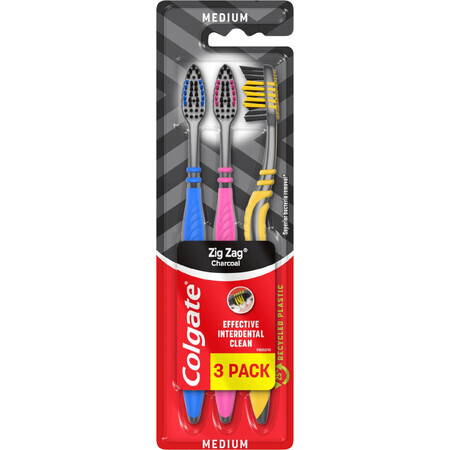 Toothbrush Colgate Zig Zag Charcoal 3 pcs