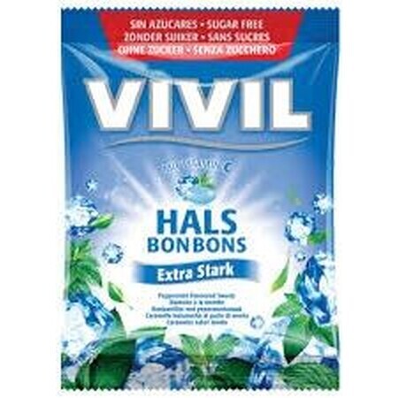 Vivil Bonbons Bonbons Extra Stark muntdruppels met vitamine C suikervrij 60 g