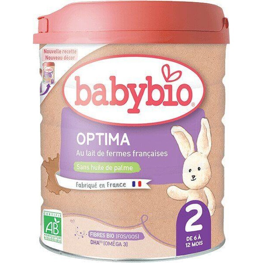 Babybio Optima 2 Continuare lapte organic pentru copii 800 g