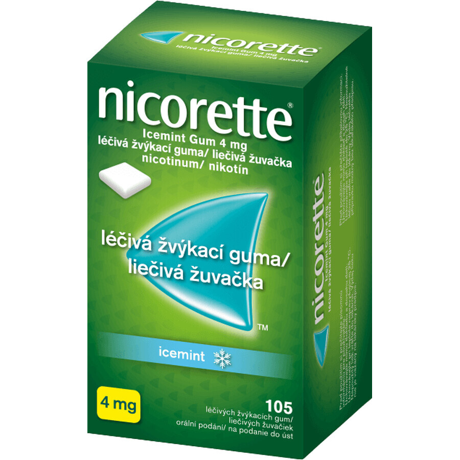 Nicorette Icemint Gum 4mg medicinale kauwgom 105 stuks