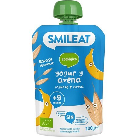 Smileat Organic yogurt pouch with oat flakes 100 g