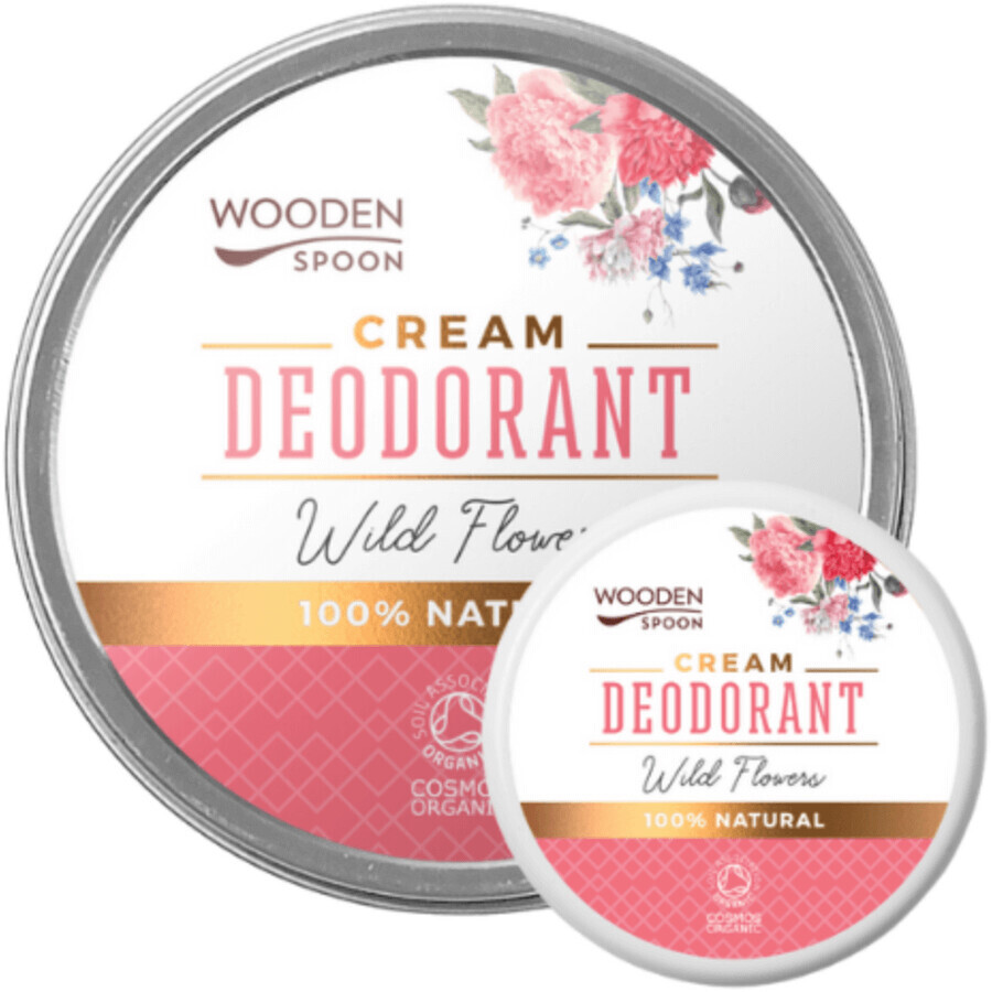 Houten Lepel Deodorant Natuurlijke Crème Wilde Bloemen 60 ml