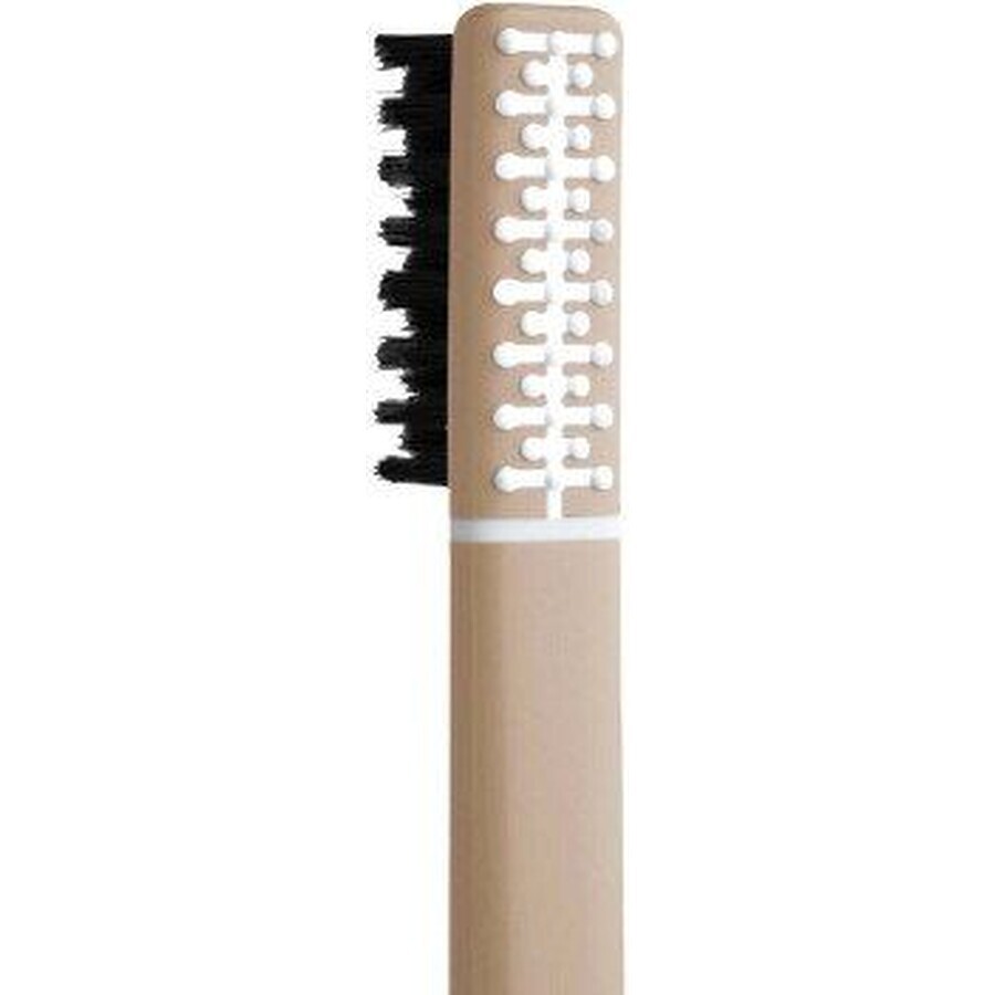 Feather Toothbrush with holder, medium beige