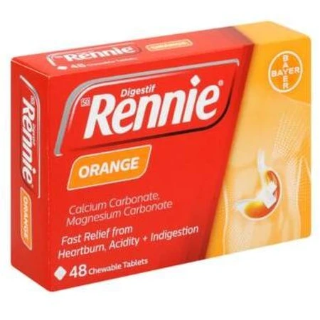 Rennie sinaasappelsmaak 48 tabletten 48 tabletten
