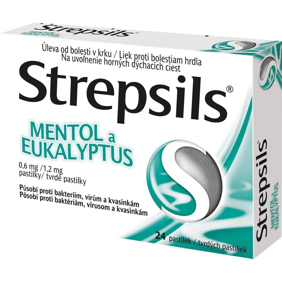 Strepsils Mentol y Eucalipto 24 comprimidos