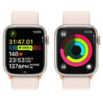 Apple Watch Series 9 GPS Carcasa de aluminio de 45 mm con correa deportiva, Starlight