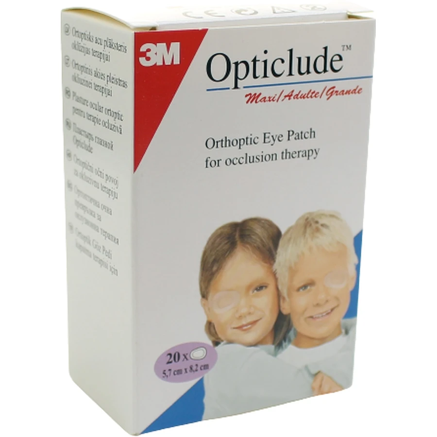 Spofaplast Opticlude Maxi Junior ooglapje 5,7 x 8 cm, orthoptisch, voor de behandeling van strabisme 20 stuks