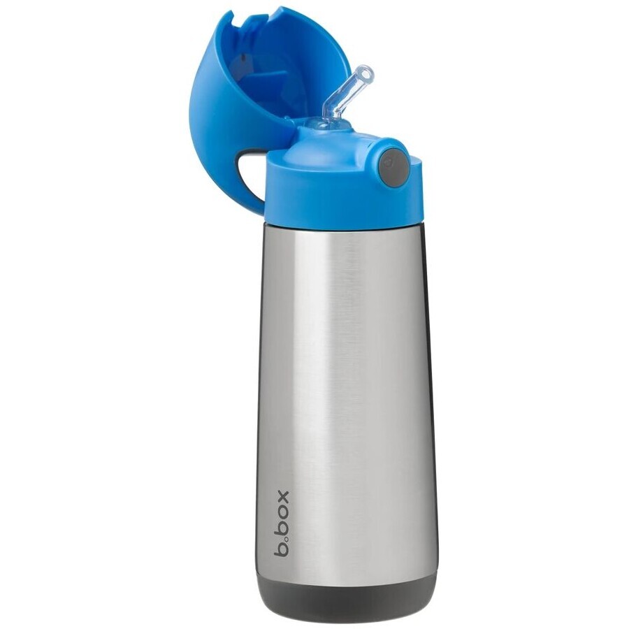 B. box Trinkthermoskanne mit Strohhalm, blau/grau 500 ml