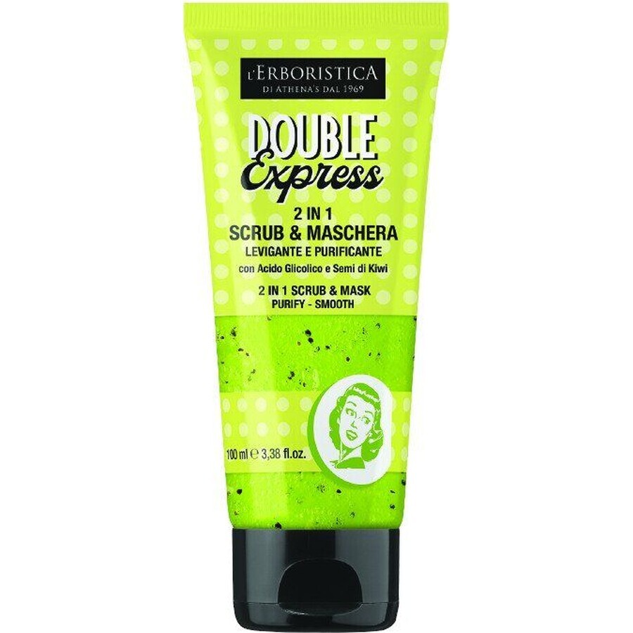 Erboristica Double Express 2 in 1 Facial cleansing mask and smoothing mask against blackheads 100 ml