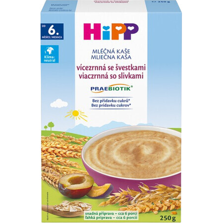 HiPP PRAEBIOTIK Terci de lapte multigrain cu prune 250 g