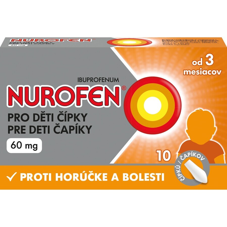 Nurofen zetpillen voor kinderen 60 mg 10 stuks