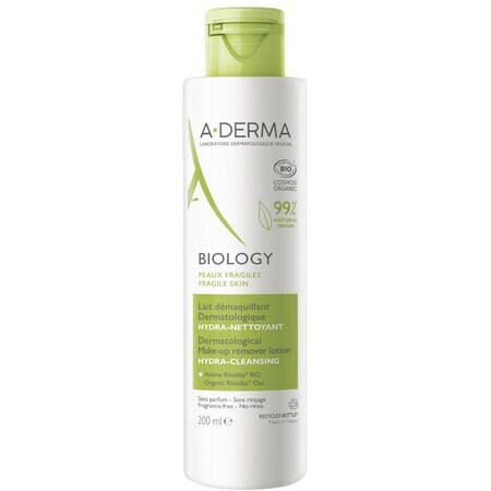 A-Derma BIOLOGY Feuchtigkeitsspendend-reinigende dermatologische Reinigungsmilch 200 ml