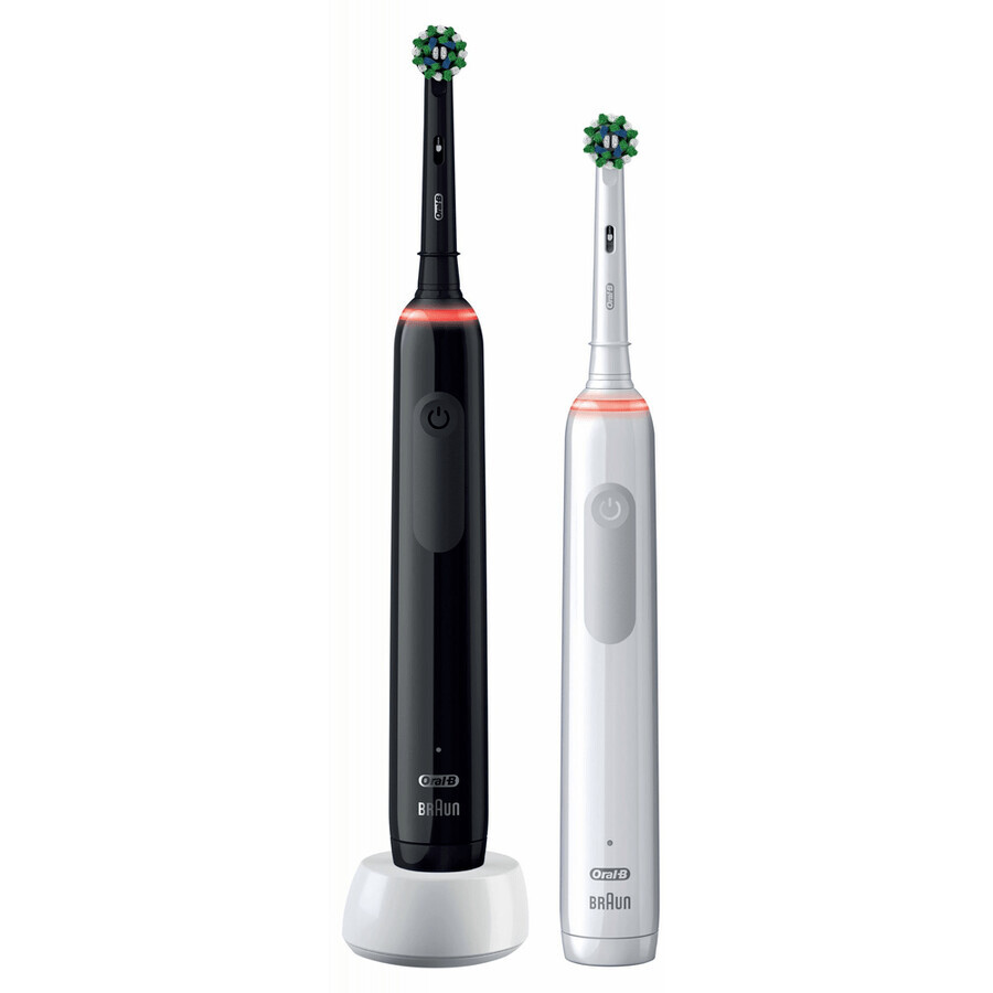 Periuță de dinți electrică Oral-B Pro 3900 Duo Black&White 2 pachete