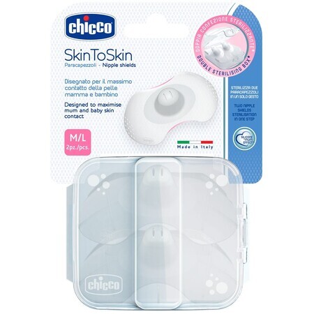 Chicco Paracapezzoli SkinToSkin Silicone M/L 2 pz.