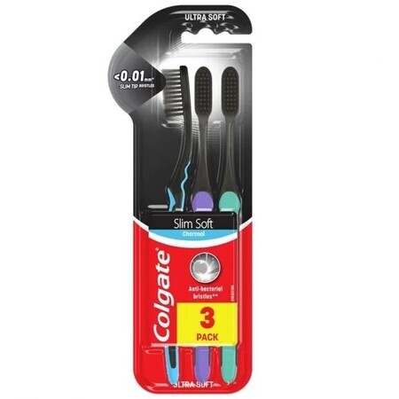 Toothbrush Colgate Slim Soft Charcoal trio 3 pcs