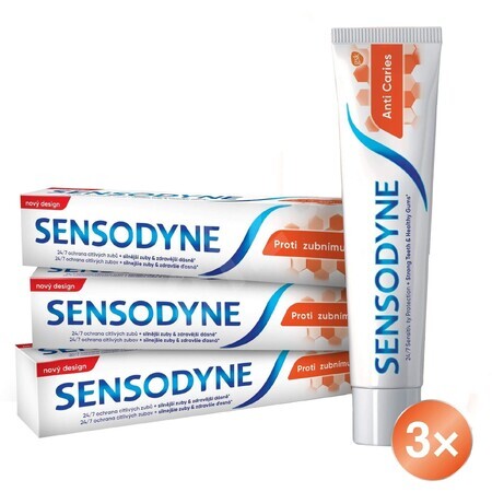 Sensodyne Trio tandpasta tegen gaatjes 3 x 75 ml