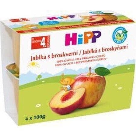 HiPP Organic Apples with peaches 4 x 100 g