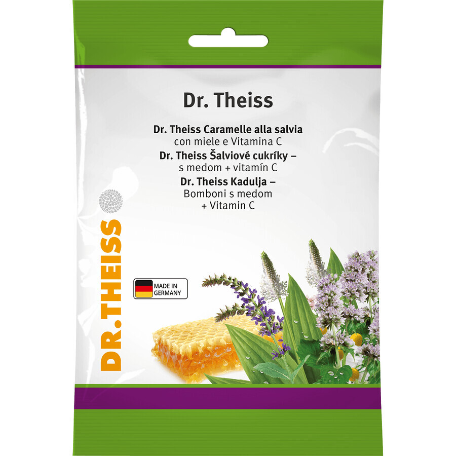 Dr.Theiss Salie snoepjes met honing + vitamine C 75 g