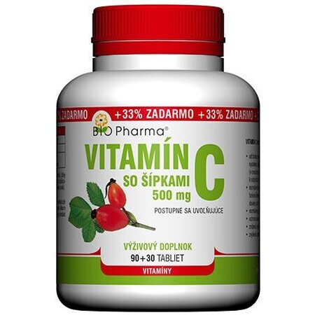 Bio Pharma Vitamin C with rose hips 500 mg 120 tablets