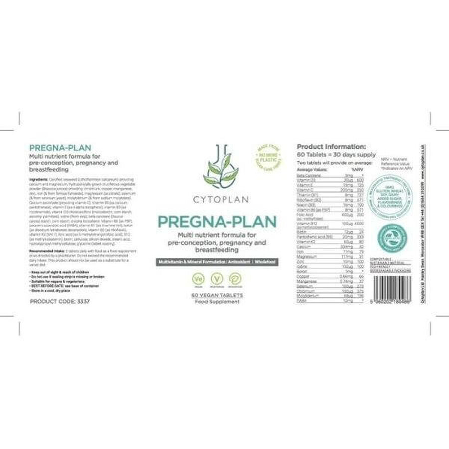 Cytoplan Pregna-Plan 60 comprimidos