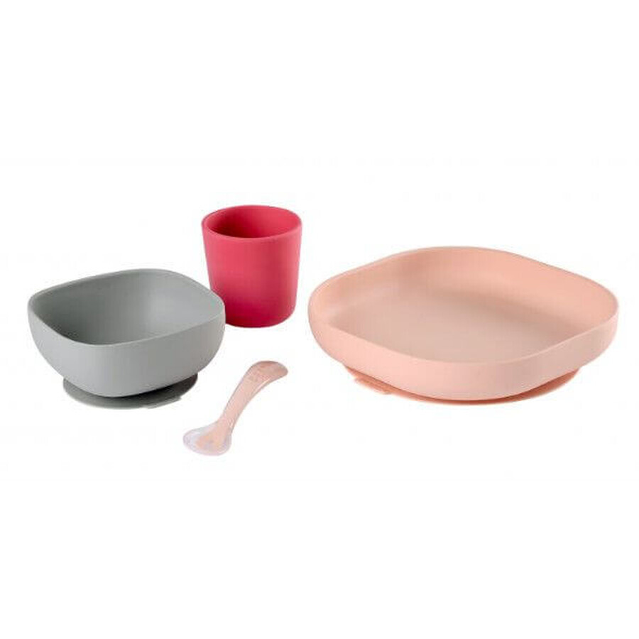 Beaba Roze siliconen placemat 4 stuks