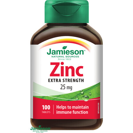 Jamieson Zinc 25 mg 100 comprimés