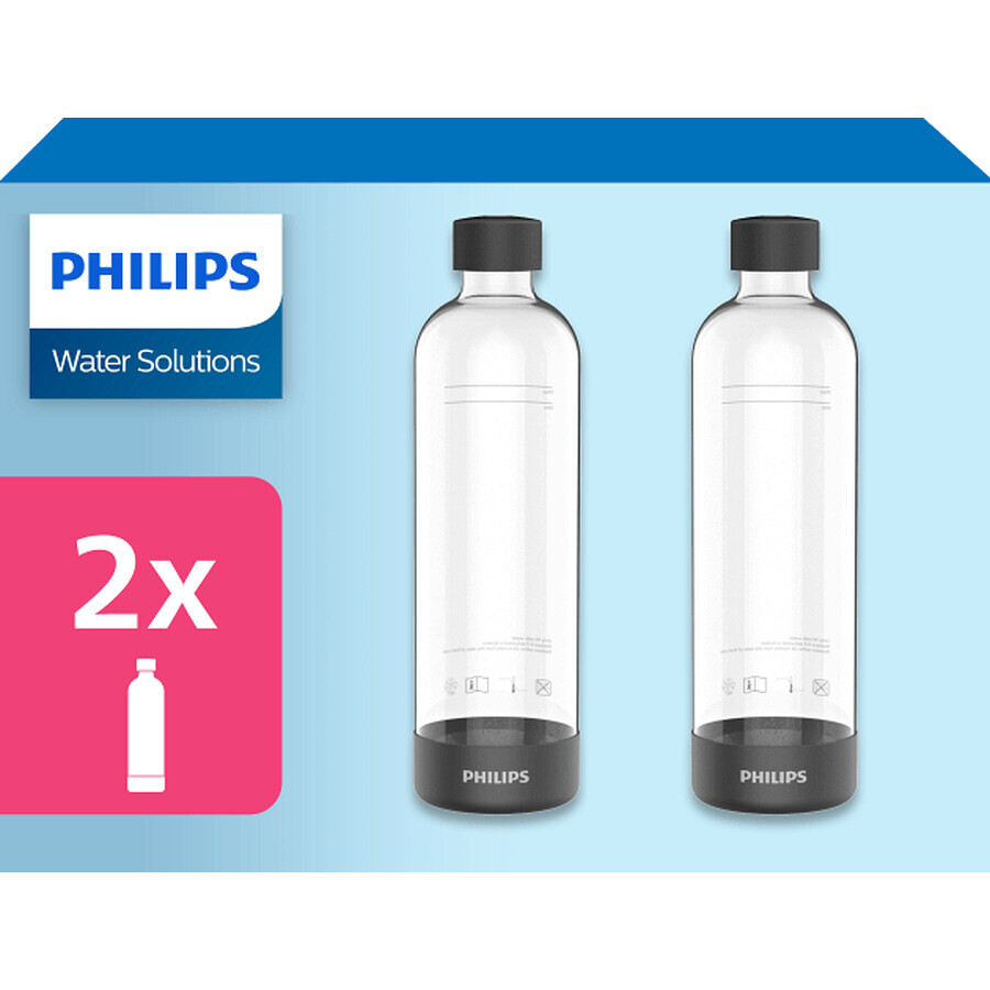 Philips Aquashield Botella carbonatada ADD911BK/10 2 unidades