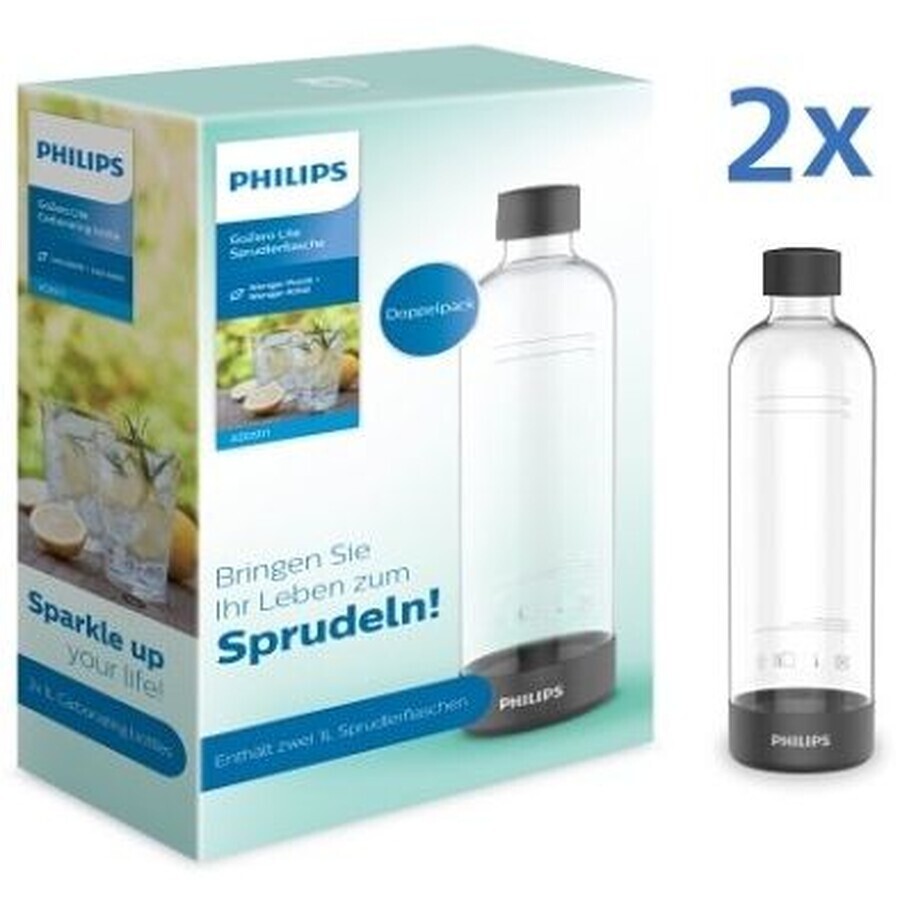 Philips Aquashield Botella carbonatada ADD911BK/10 2 unidades