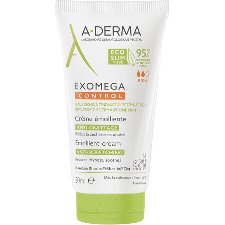 A-Derma Exomega Exomega Control Emollient Creme für trockene, zu Atopie neigende Haut 50 ml