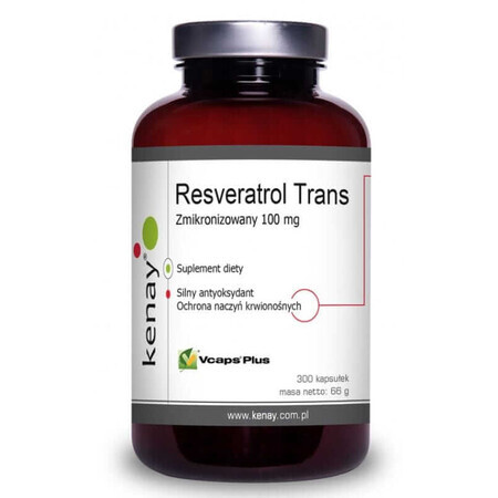 Resveratrol trans - micronized 100 mg (300 capsules), Kenay