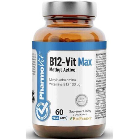 B12-Vit Max Methyl Actief 60 capsules Pharmovit Clean Label