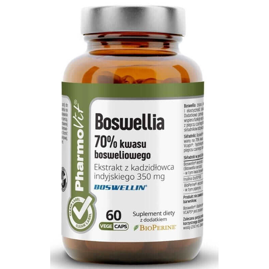 Boswellia 70% boswellic acid 60 capsules PharmoVit Clean Label