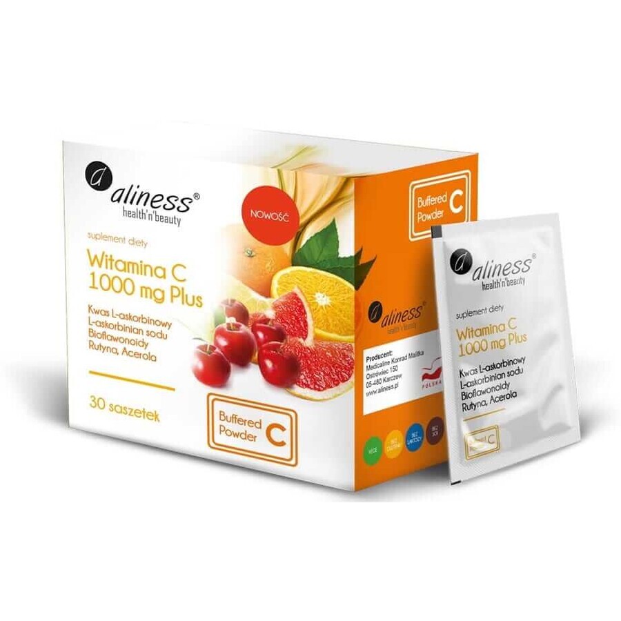 Vitamin C 1000 mg PLUS bioflavonoids, rutin, acerola 30 sachets Aliness