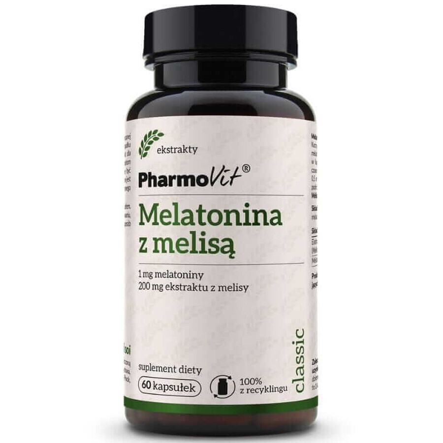 Mélatonine avec mélisse 60 gélules Pharmovit Classic