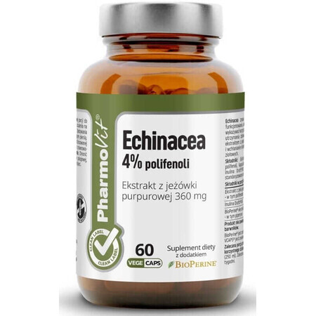 Echinacea 4% polyphenols coneflower violet extract 360 mg (60 caps) Pharmovit Clean Label