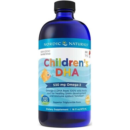 Nordic Naturals DHA voor kinderen 530 mg aardbei 473 ml