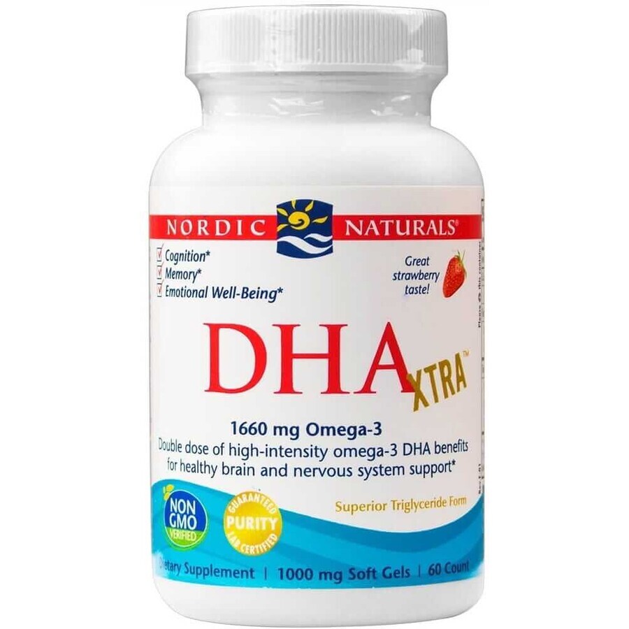 DHA acid Xtra 1660 mg, strawberry, 60 capsules Nordic Naturals