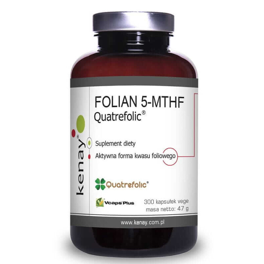 FOLATE 5-MTHF (aktive Folsäure) Quatrefolic (300 Kapseln) Kenay