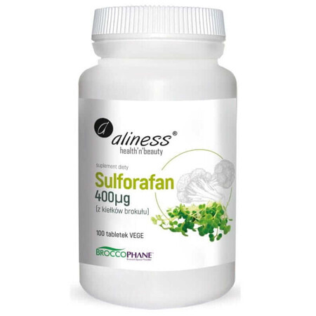 Broccoli sprout sulforaphane 400 µg, 100 Vege tabs Aliness