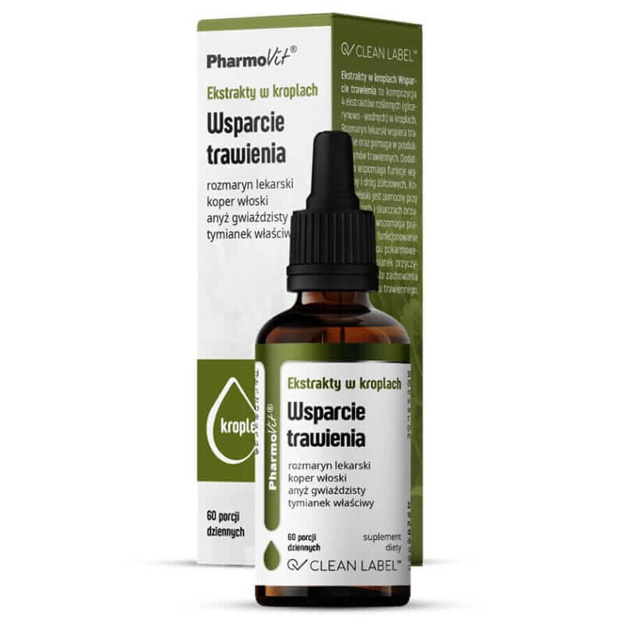 Extracts Drops Digestive Support 30 ml Pharmovit Clean Label