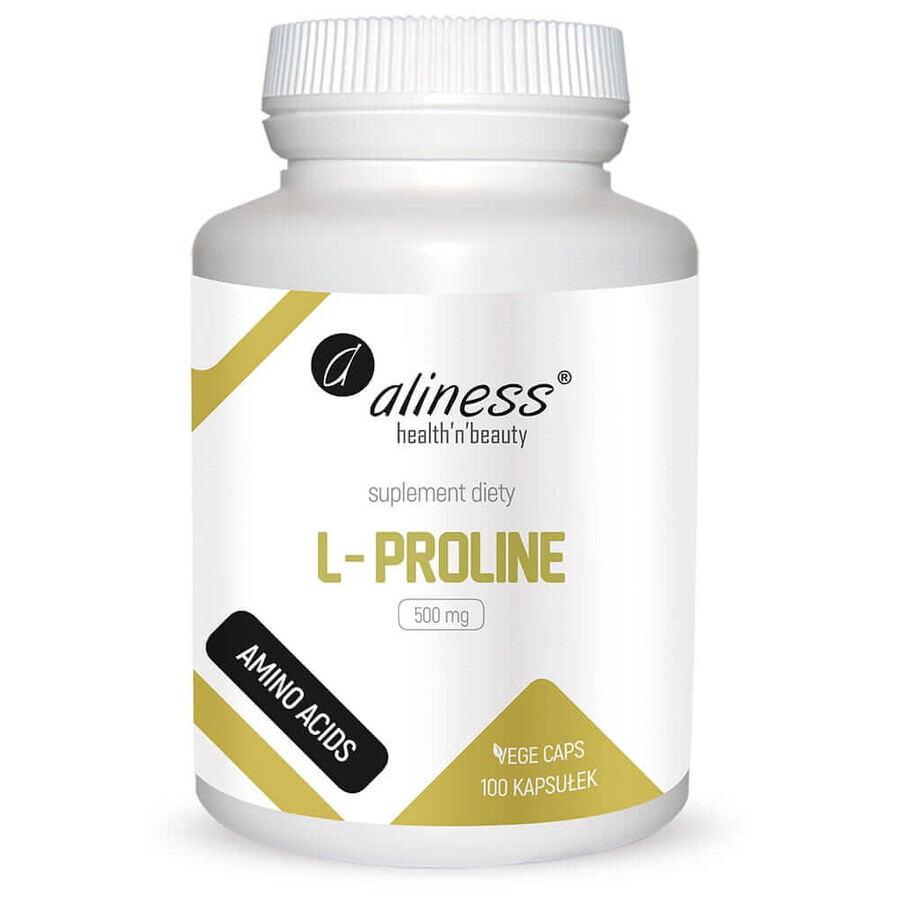 L-Prolina 500 mg, 100 vcaps Aliness