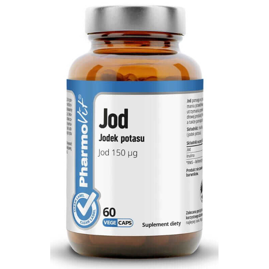 Iod (iodură de potasiu 150µg) 60 capsule vegetale Clean Label Pharmovit