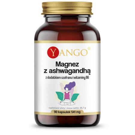 Magnesium met ashwagandha, saffraan en vitamine B6 90 capsules Yango