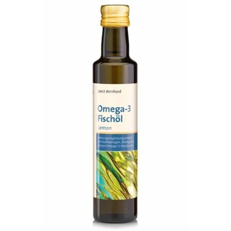 Huile de poisson Oméga 3 EPA et DHA avec arôme de citron 250ml Sanct Bernhard